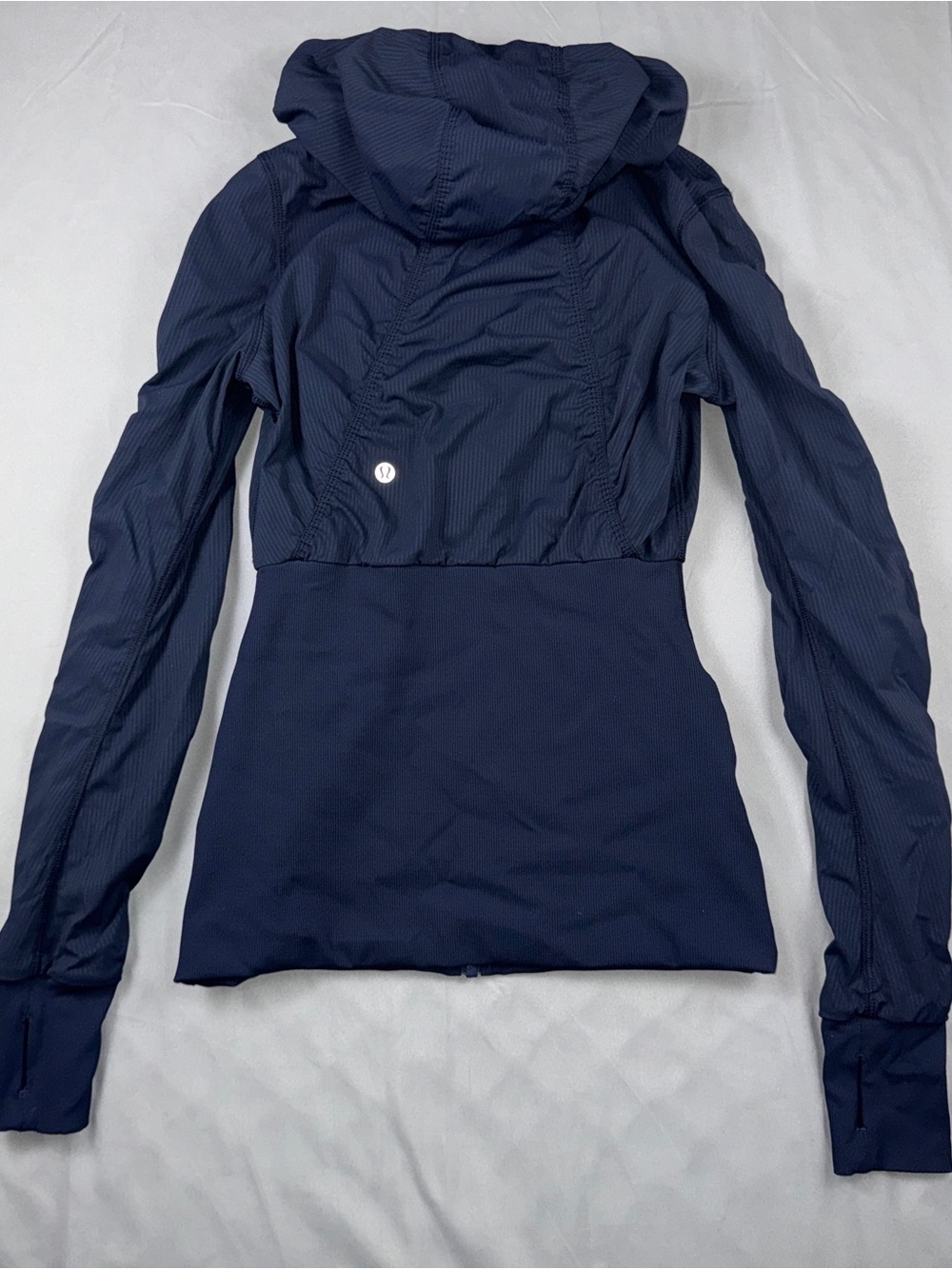 Lululemon Shaped Expression Hoodie Jacket Midnight Navy Ruched Size 6 - Picture 2 of 8